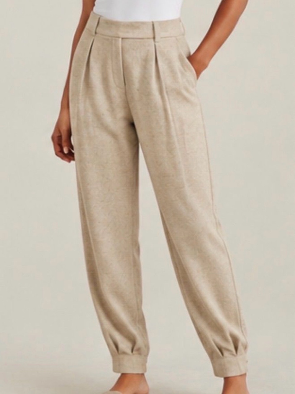 OGL Stretch Linen-Like Wrinkle-Resistant Tapered Pant Size Xs Petite